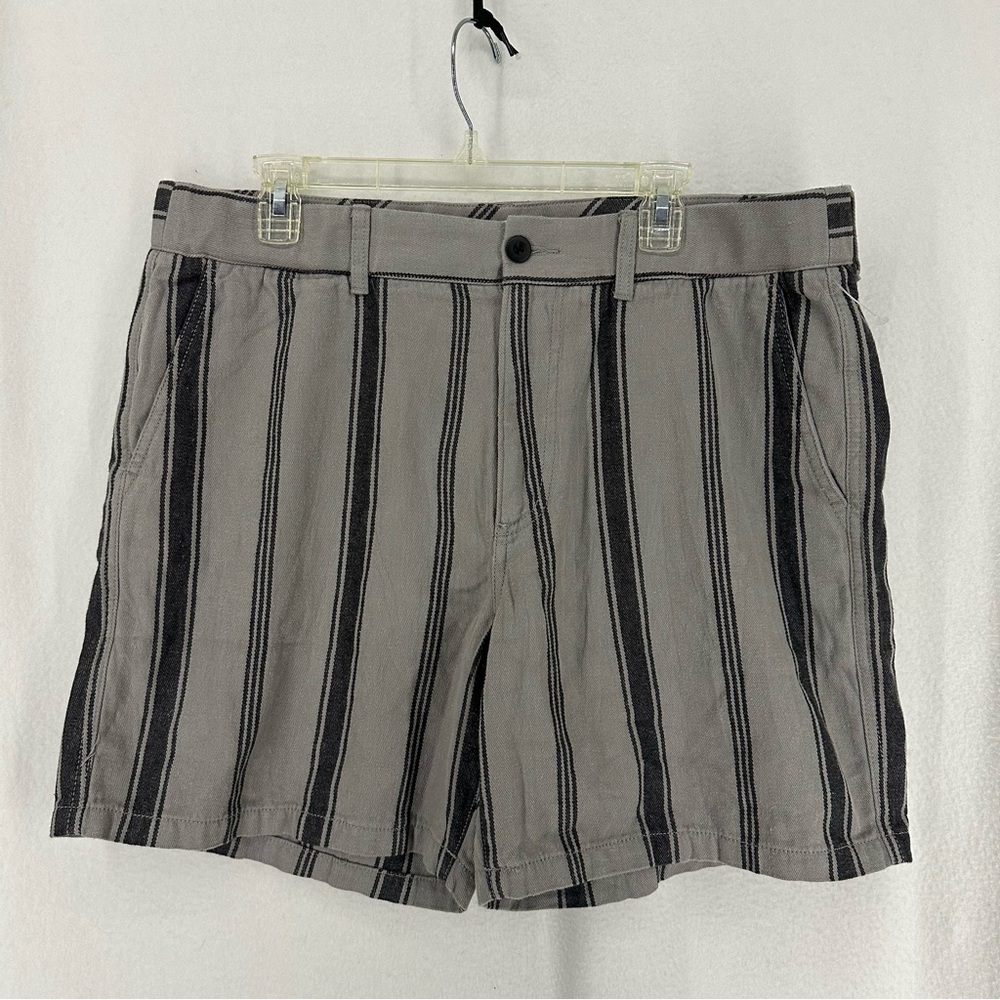 NWT Madewell Striped High Waist Shorts Womens Large Grey